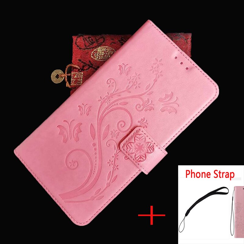 Étui portefeuille à rabat en cuir de pour Alcatel 3 5052, 5052D, 5052A, 5052Y, Alcatel3: 044 pink