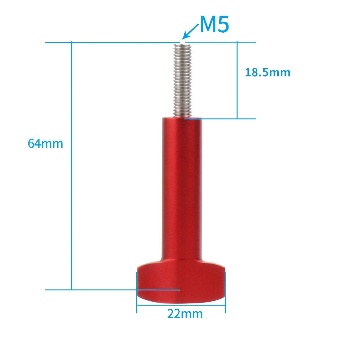 M5 x 18mm Hand Knob Screw Stainless Steel Bolt Metal T Head Hand Tighten Clamping Manual Handle Screw for Gopro 9 8 (Pack of 3): 3x 64mm Screw Red