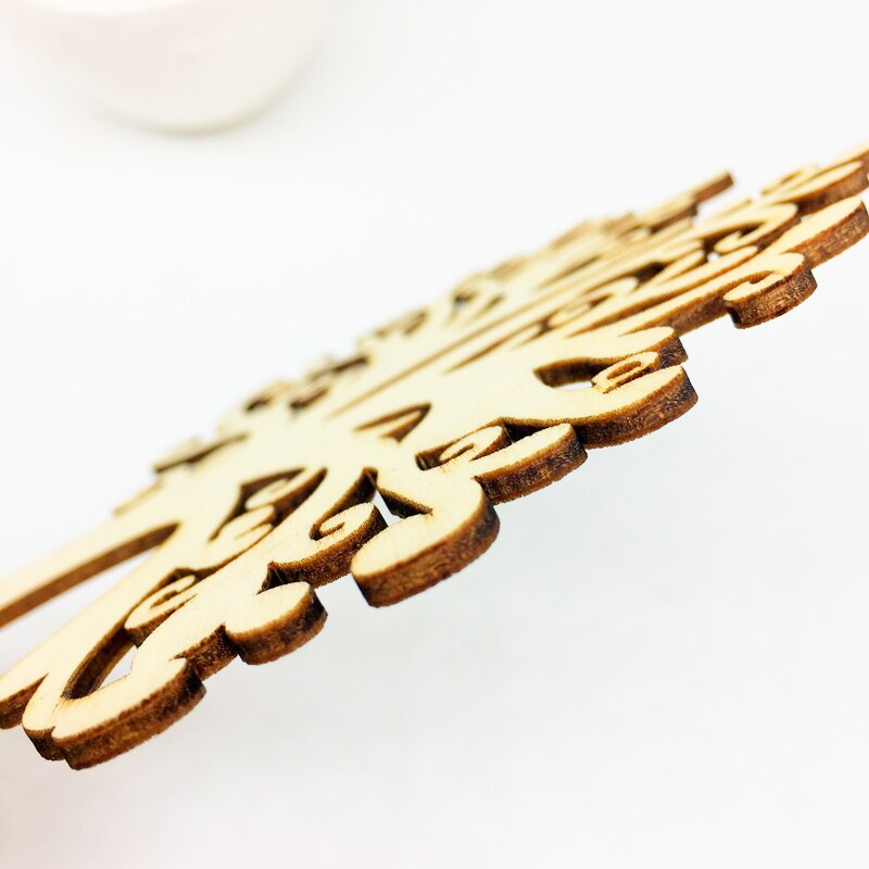 10Pcs Blank Wooden Family Tree Embellishments Natural Wood Table Confetti for DIY Crafts Scrapbooking Wedding Decoration