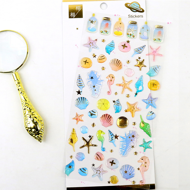 fantasy starry sky water sticker bronzing three-dimensional environmental protection mobile phone diary sticker material: Pink