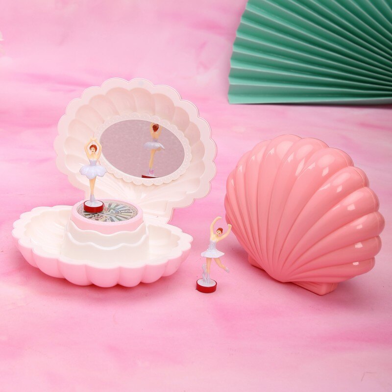 Shell Vorm Ballet Meisje Muziekdoos Met Licht Klassieke Retro Melody Voor Verjaardagen Feestdagen Bruiloft En Partijen