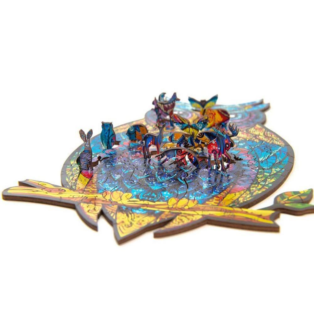 Hibou en bois Puzzles pour enfants mystérieux jouet éducatif fabuleux interactif Puzzle en bois
