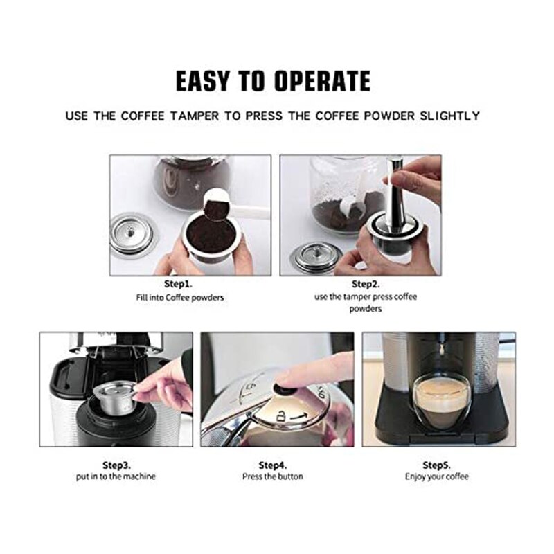 Reusable Coffee Capsules Stainless Steel Reusable Coffee Pod Coffee Espresso Refillable Coffee Pods