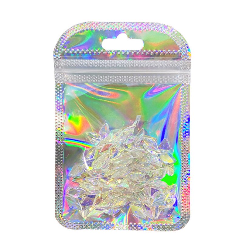7x1 1cm ponownie zamykany OPP torby przezroczyste okienko zagęścić z tworzywa sztucznego samoklejący woreczek opakowanie z otworem do powieszenia DIY biżuteria do prezentowania, przechowywania biżuterii, zegarków: Rainbow