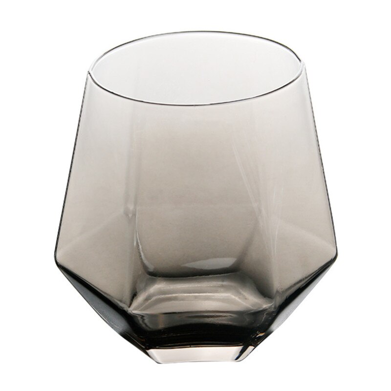 Krystallglass kopp gylden kant gjennomsiktig kaffe melk te krus geometrisk whiskyglass hjem bar drinkware par: Grå