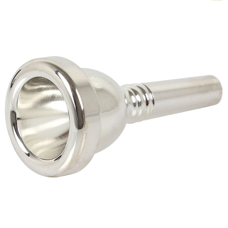 2 stuks zilveren trombone mondstukken , : 1 stuks 12c kleine schacht trombone mondstukken & 1 stuks grote handgreep beginners alt trombone mondstukken