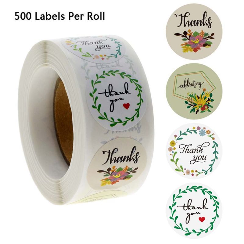 500pcs 2 Styles Thank You Sticker Wedding Handmade Envelope Seal Label Scrapbook 896A: 85