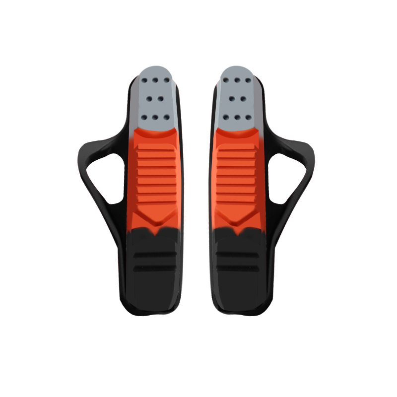 Racefiets Remblokken Voor Velg C Rem Cnc Aluminium Vervangbare Rubber Pads Stilte Fiets Remhouder Schoenen Rubber Blok: WHITE