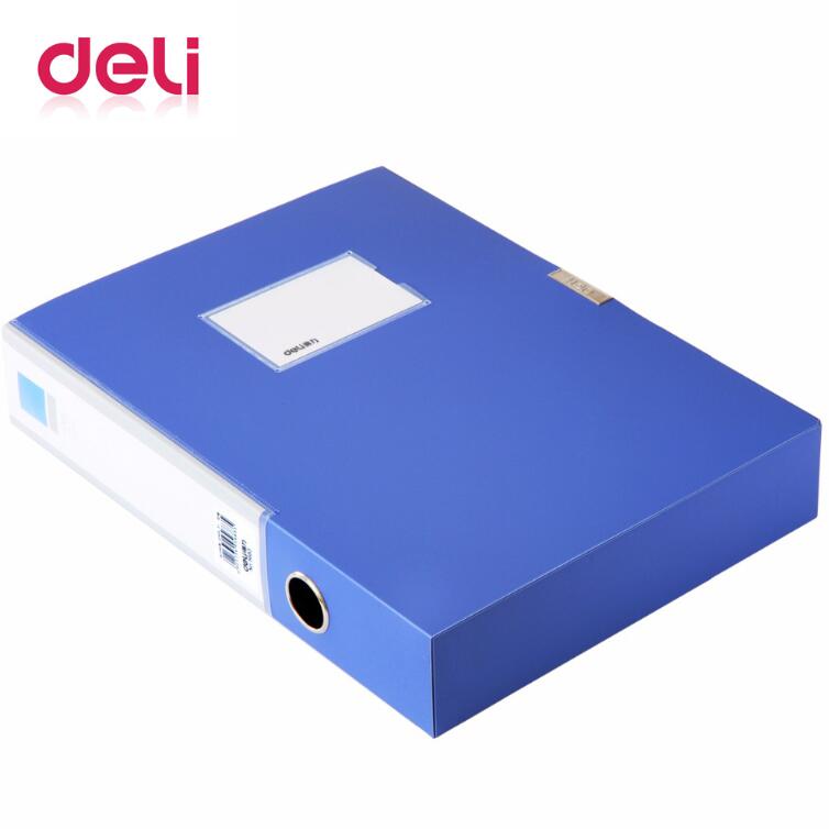 Deli 1pcs Blue file box 520 A4 paper file box glue buckle information box folder storage box file set multiple specifications: Default Title