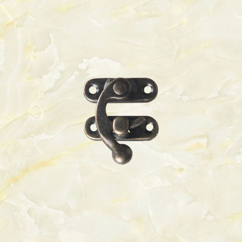 5 stk/parti horn låse med skruer antikke dekorative hasper møbler hardware lille metal lås smykkeskrin hængelås: Venstre 3