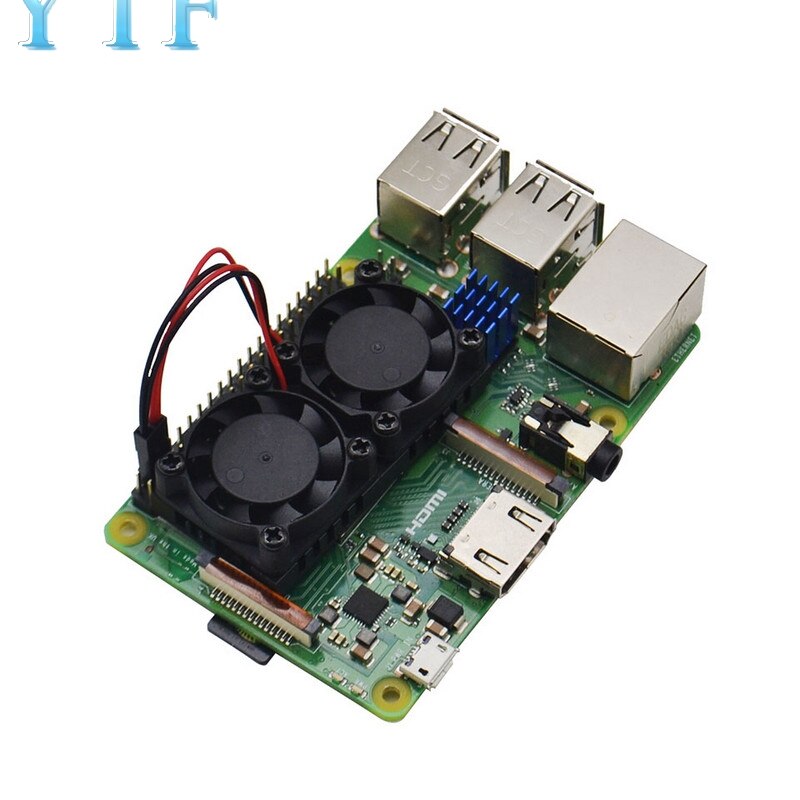 Raspberry Pi 4B 3B + modèle + (Plus) Module de système de refroidissement à double ventilateur avec dissipateur de chaleur