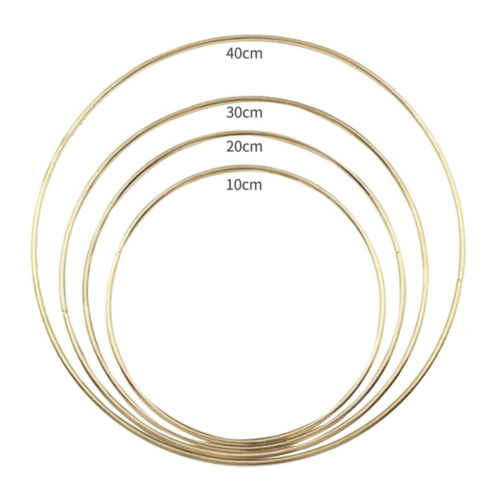 3mm Round Ring 10-40cm Metal Hoops Dreamcatcher Ring Iron Xmas Ornament Doll Hotel Home DIY Decorations Hanging: Mix / 4 pcs