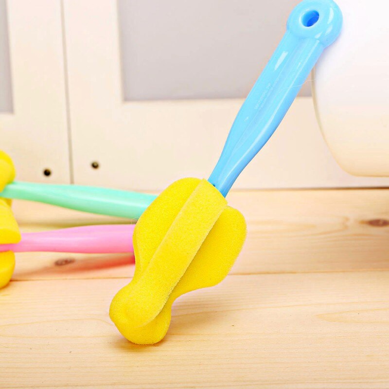 Baby Bottle Sponge Straight Handle Brush Newborn Feeding Milk Bottles Brushes Cleaning