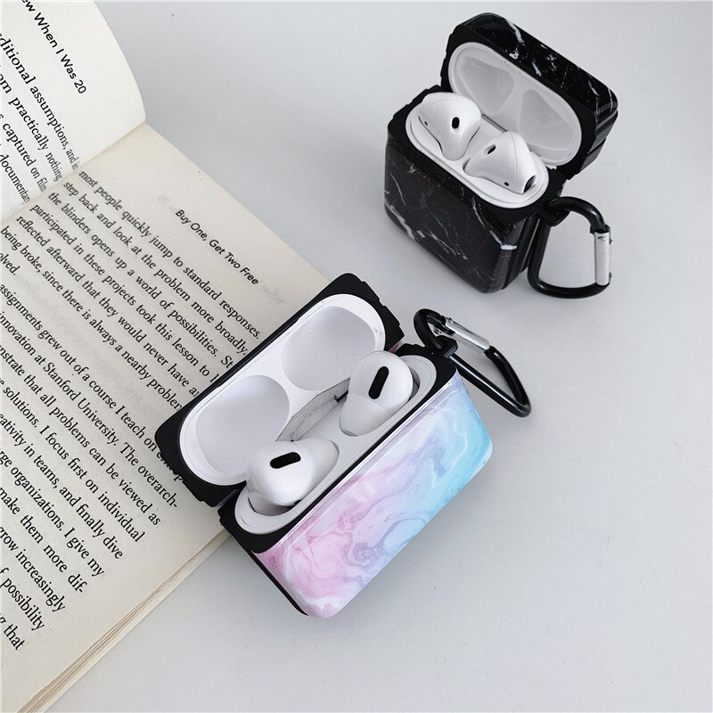 Marmeren patroon hoesjes voor originele apple airpods 1 2 oordopjes hoesje schattige hoes voor apple airpods 2 airpods 1 hoesje