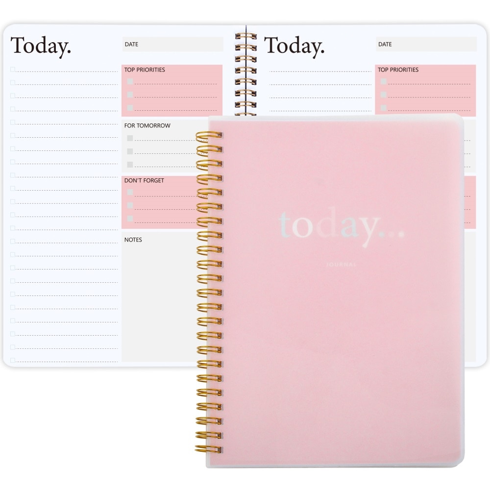 Planificateur quotidien Agenda du jour, Agenda non daté, couverture transparente, organisateur avec liste de tâches, fournitures scolaires et de bureau: A5-43