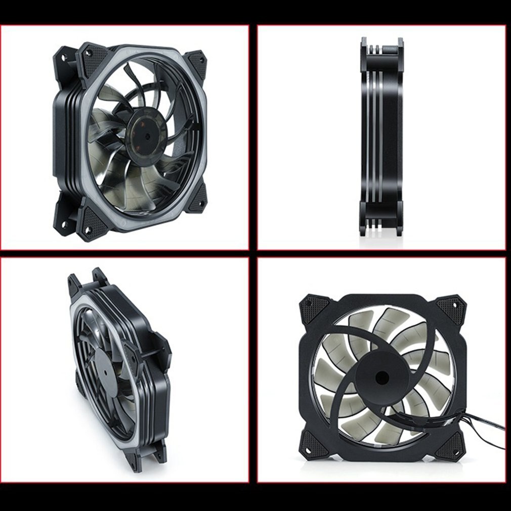 12cm LED Fan 120mm 3PIN/4PIN/6PIN PC Desktop Computer Case Cooling Cooler Fan 6 Heat Pipes GPU CPU Cooler Double Halo Light