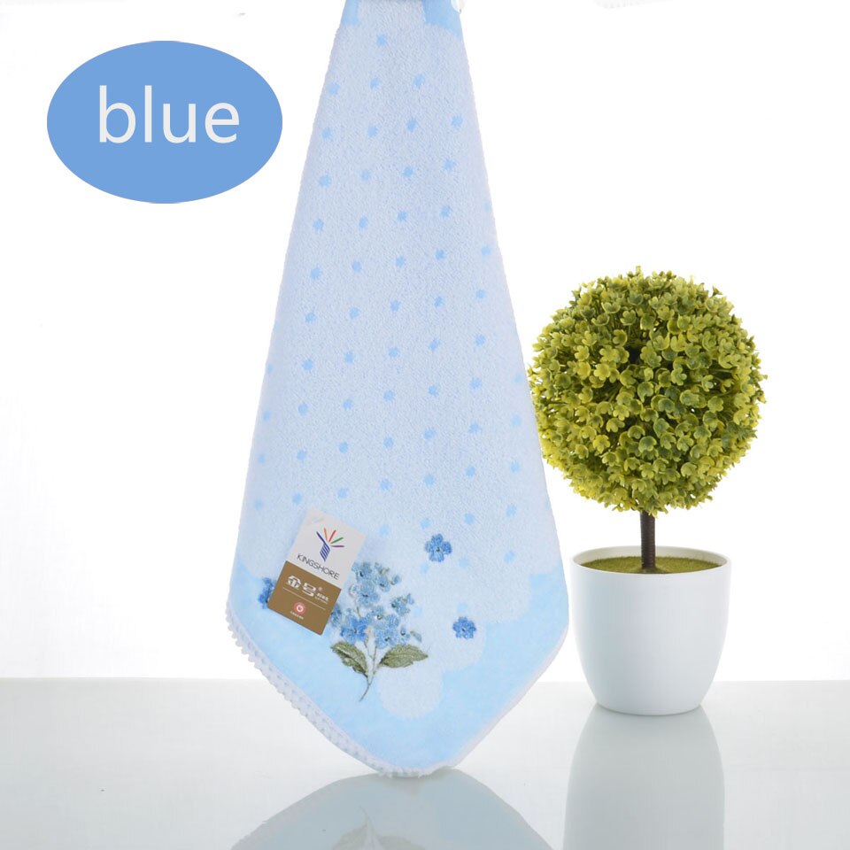 100% Puur Katoenen Handdoek Geborduurd Twijnloze Cut Stapel Katoenen Handdoek Zakdoek Baby Handdoek Te Vegen Hand Draagbare Voor Reizen: Blauw