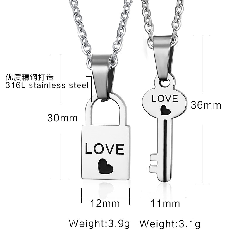 FXM TBB52 silver woman Pendant hip hop necklace popular single Korean lock shape lover