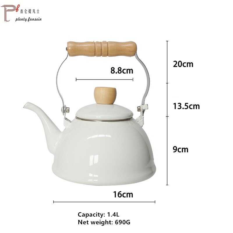 Emaille Emaille Ketel Koud Waterkoker Restaurant Theepot Kokend Ketel Verdikte Inductie Fornuis Aardgas Huishoudelijke Commerciële: F