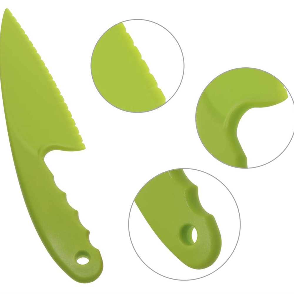 Plastik køkkenkniv sæt 3 størrelser børn nylon kniv børn sikkerhed madlavning kokke knive til frugt salat grøntsags salat brød