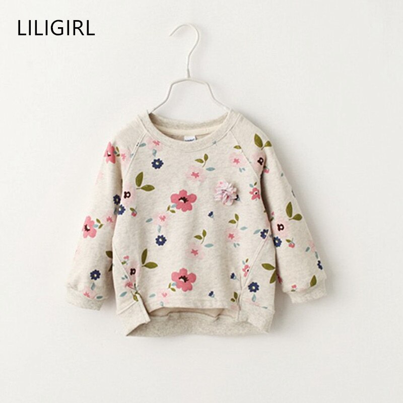 Liligirl kid vinter efterår t-shirts tøj børn pullover sweatere til baby piger langærmet print sweater varm tøj
