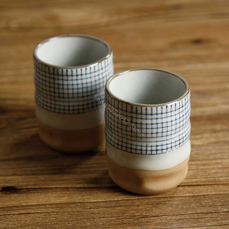 Keramisk tekopp japanska koppar mjölkkopp retro grov keramik kaffekopp