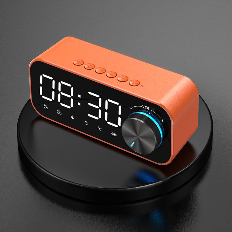 Alarm Clock Bluetooth Speaker Digital LED Display Wireless Subwoofer Music Player Loudspeaker Support TF Card Dual Alarm