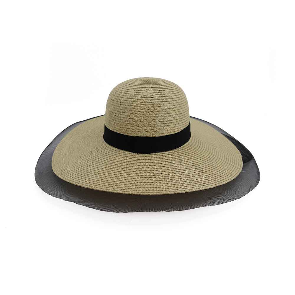 Mode Dame Strooien Hoed Vrouwen Zomer Zonneklep Zonnehoed Panama Schipper Floppy Emmer Cap Vrouwelijke Vrouw Zomer Hoed Stro Strand: Sky Blue