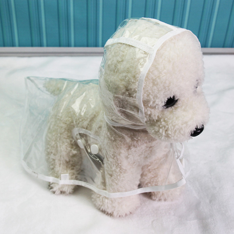 HEYPET PVC Dog Raincoat Transparent Jacket Jumpsuits Outdoor Waterproof Pet Rain Coat for Small Medium Dogs Clothing: white / XL