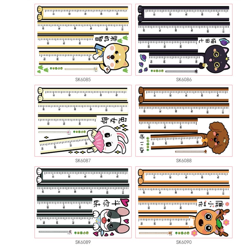 Six models Baby Height Measure Ruler Wall Sticker Decorative Child Kids Growth Chart for Bedroom Home Decoration