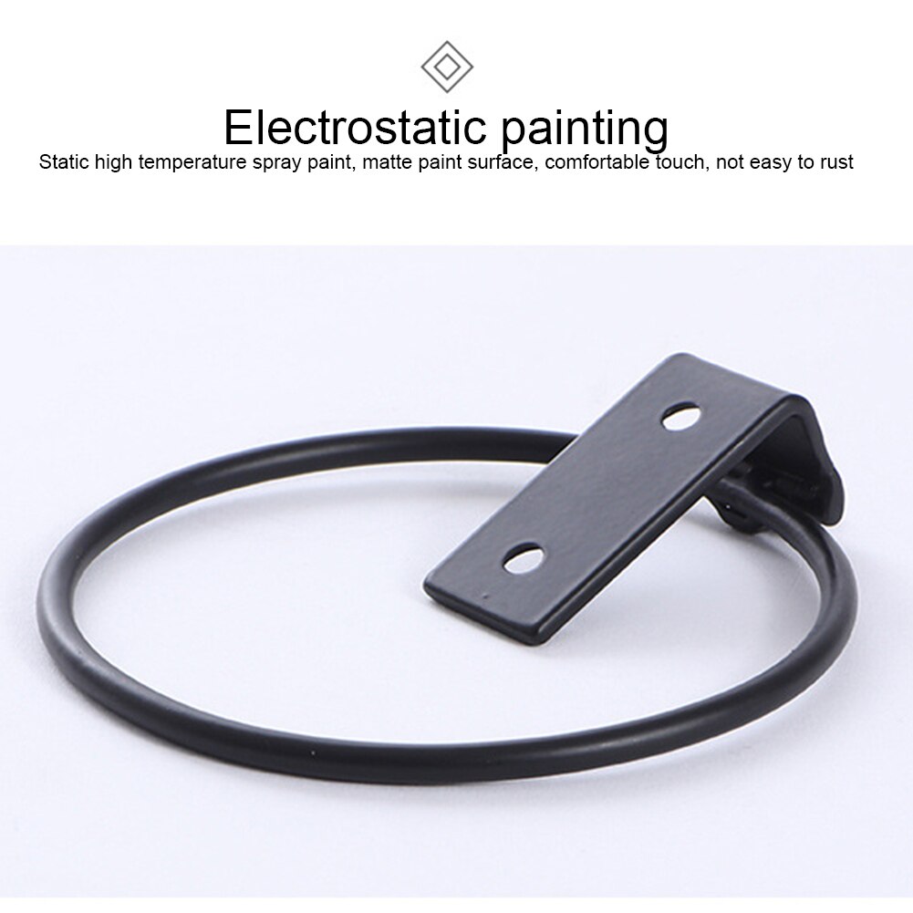 3pcs Ring Shape Outdoor Tray Easy Install Garden Home Wall Mounted Flower Pot Rack Black Holding Balcony Iron Hanging