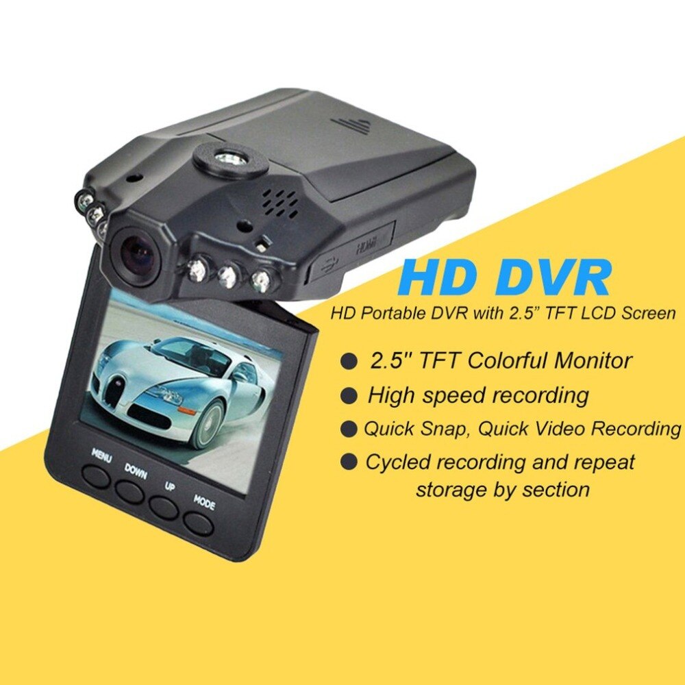 2.5 inch HD Auto LED DVR Road Dash Video Camera Recorder Camcorder LCD Parking Recorder CMOS Senser Hoge Speed Opname