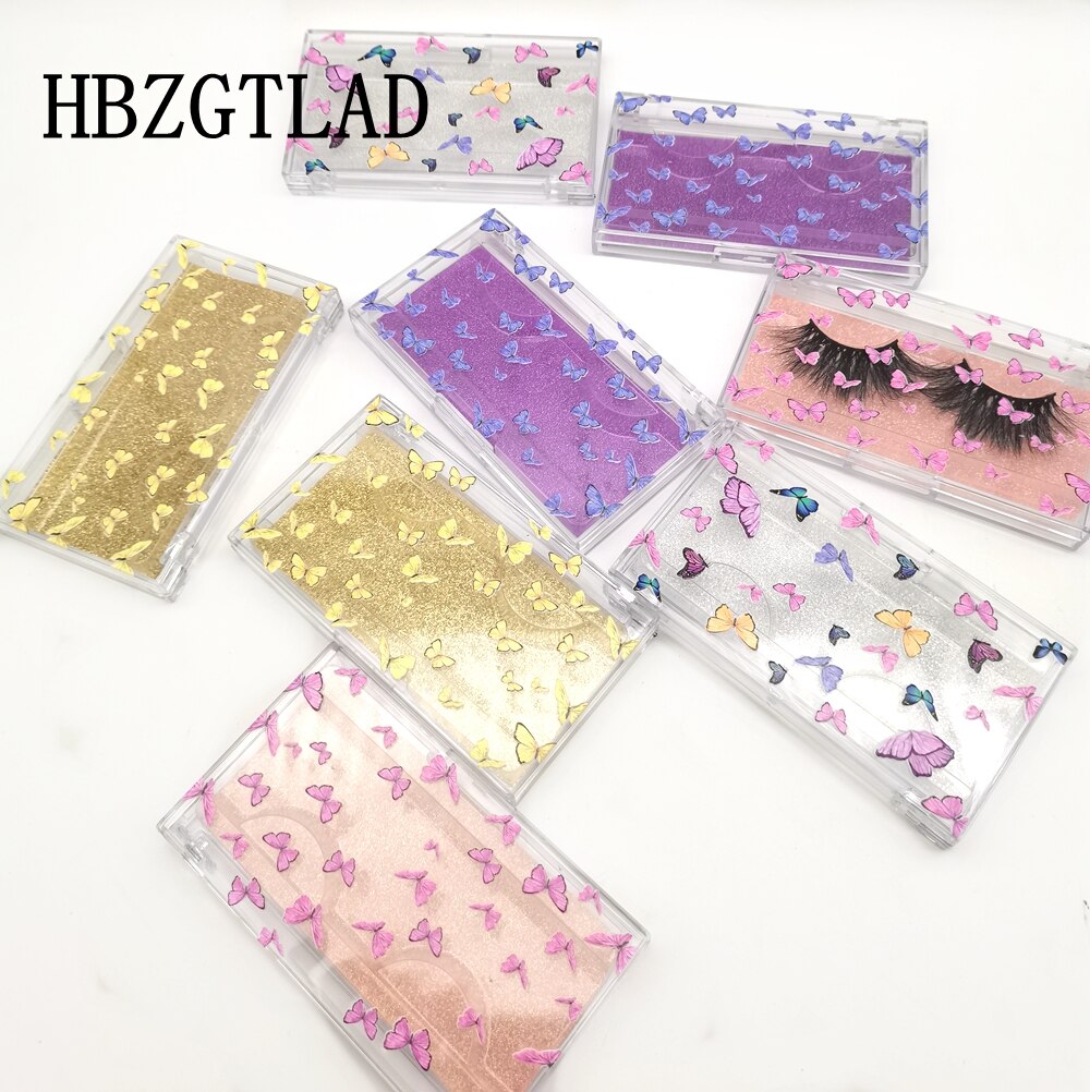 20/50pcs price eyelash packaging box lash boxes 25mm faux mink lashes Butterfly print rectangle empty case bulk