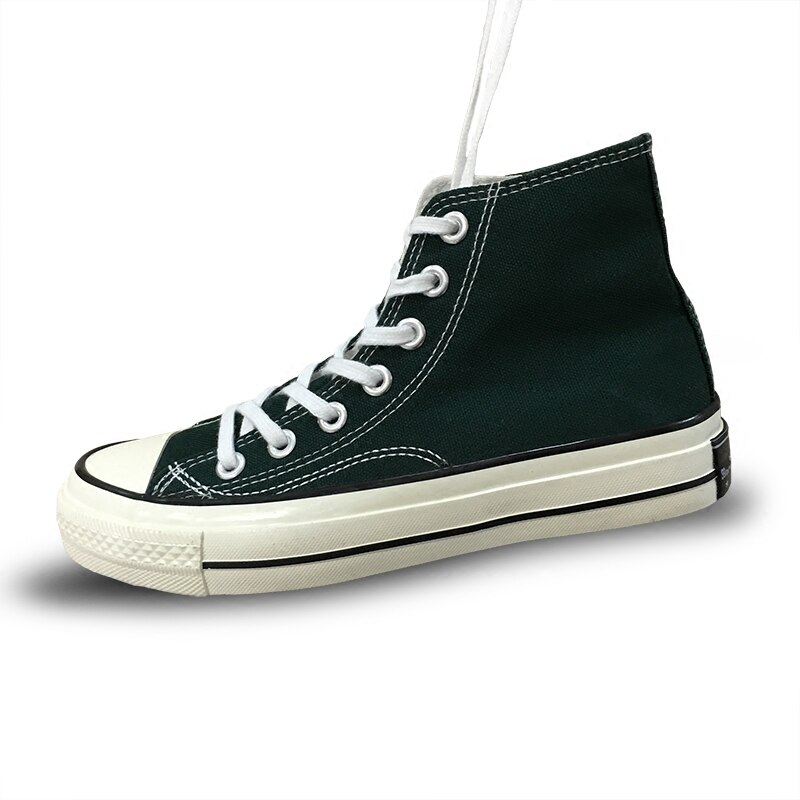 Green High Top Men Casual Shoes Harajuku Lovers Casual INS Pave College Canvas Shoes Unisex Flats: 5.5