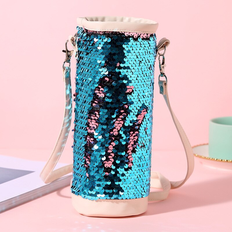 Pailletter crossbody taske til kvinder mini messenger bag bling stropper pen taske bærbare lækagesikre kopholdere: 2