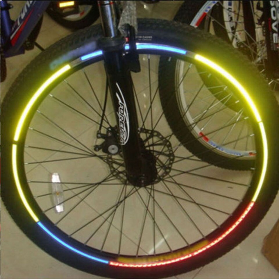 16 Strips Bike Sticker Decals Reflective Stickers Strip Bicycle Motorcycle Reflective Tape Sticker Bicycle Wheel Bike Accessorie