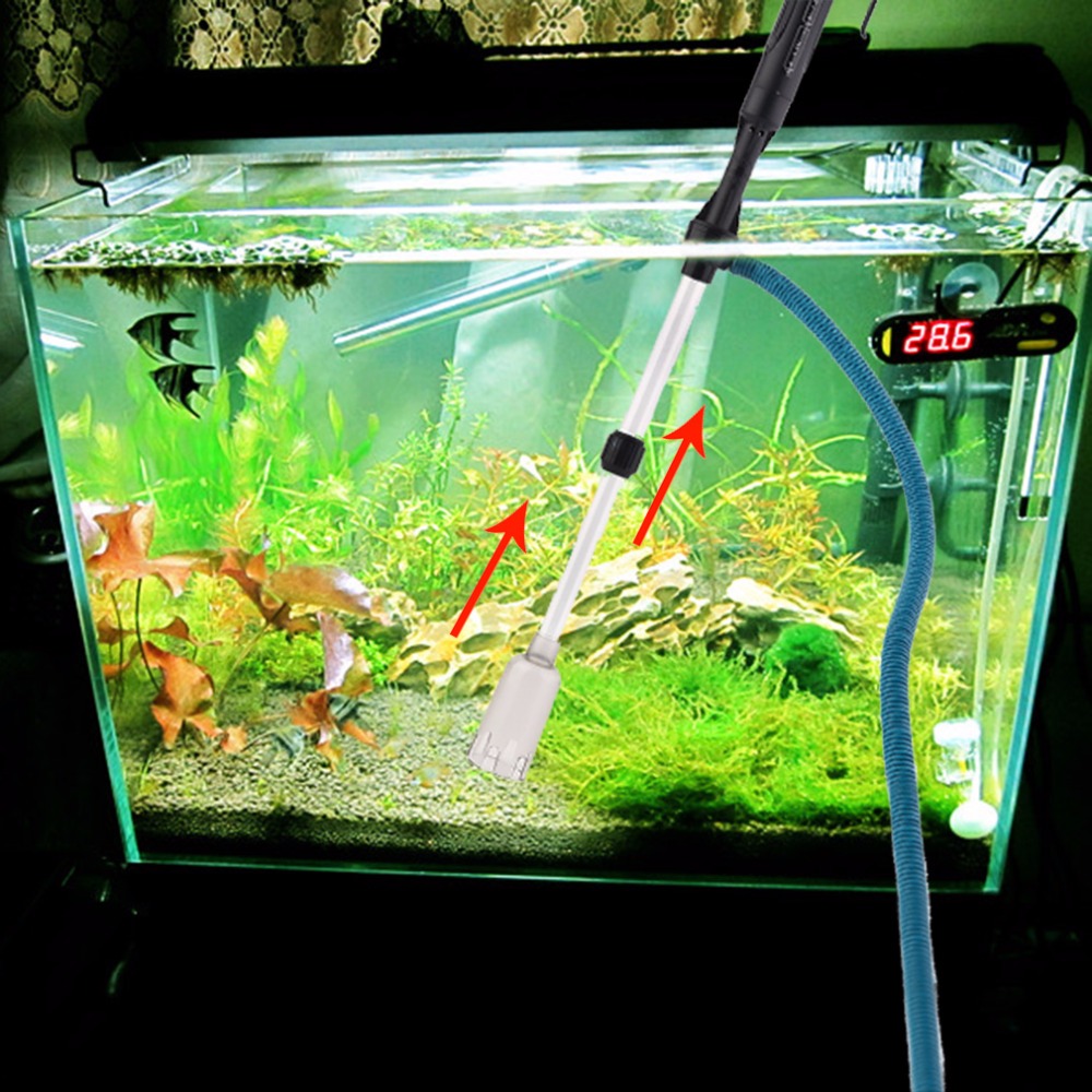 Akvariedammsugare vattenfilter akvarium sandborttagare batteri sifondrivet filter grusrengörare akvariumrengöringsverktyg