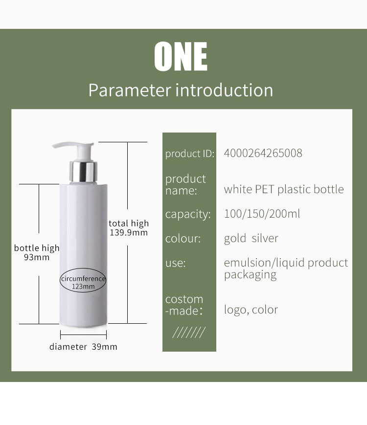 24 stk/partij Cosmetische Verpakkingen 100ml 150ml 200ml Witte Plastic Zilver Lotion Pomp Fles, pet-fles voor Shampoo met Dispenser