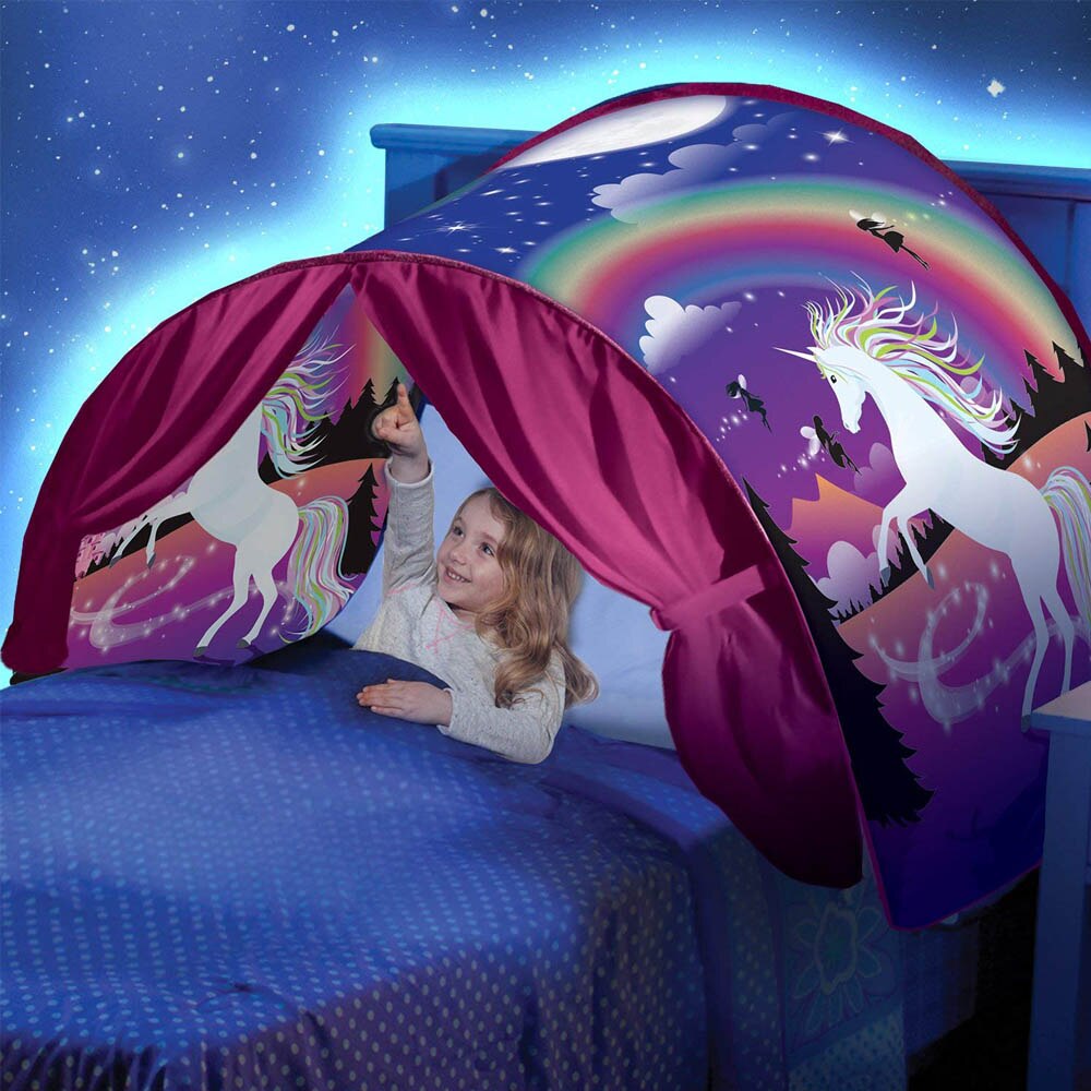 Kids Dream Bed Tents Unicorn Child bed tent Kids tent over the bed Baby Room Decor As Seen on TV Dream Bed Tent: Pink Unicorn