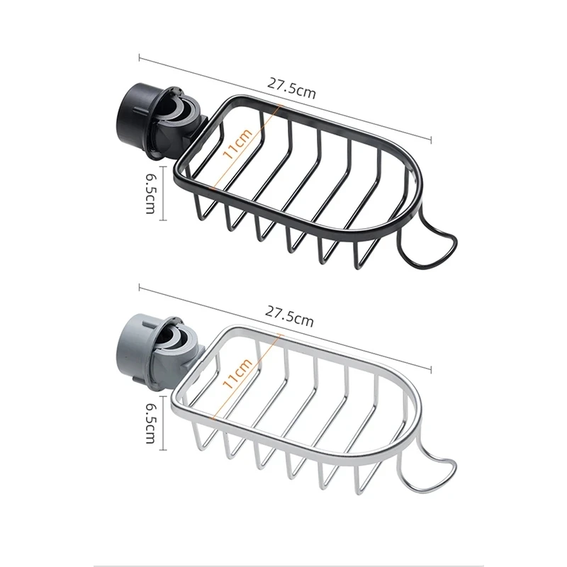 Bathroom Shelves Shower Rack Aluminum Basket for Shampoo Soap Bathroom Storage Adjustable Kitchen Faucet Sink Rag Holders