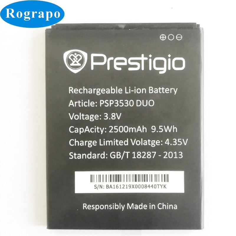 Batterie de remplacement, 2500mAh, pour Prestigio Muze D3 E3 F3 PSP 3530 DUO PSP3531 PSP3532 DUO Muze A7 PSP7530 DUO,