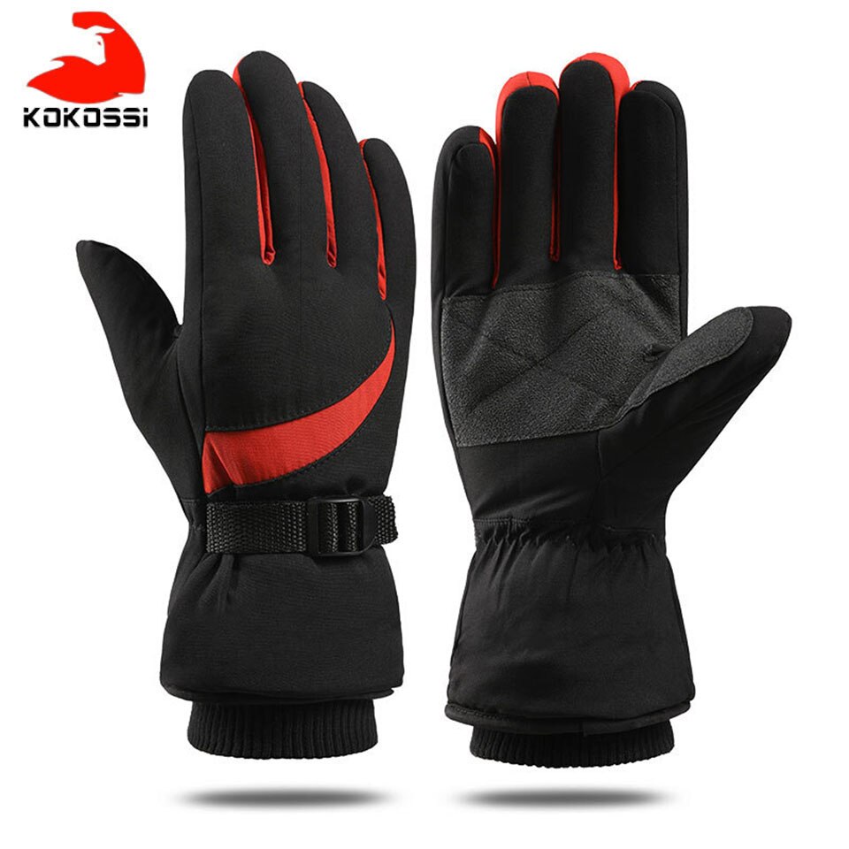 Kokossi Ski Handschoenen Mannen En Vrouwen Winter Warme Handschoenen Waterdichte Snowboard Handschoenen Motorrijden Ski Sneeuw Windstopper Handschoen: Type B--Red