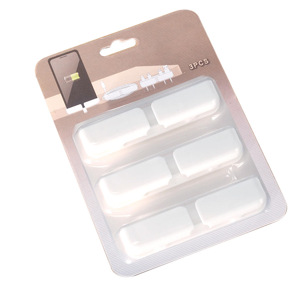 Clip de Cable de silicona para cargador de teléfono móvil, almacenamiento USB, arreglo de línea de datos de ordenador, Clip de Cable fijo de escritorio, organizador Protector: White