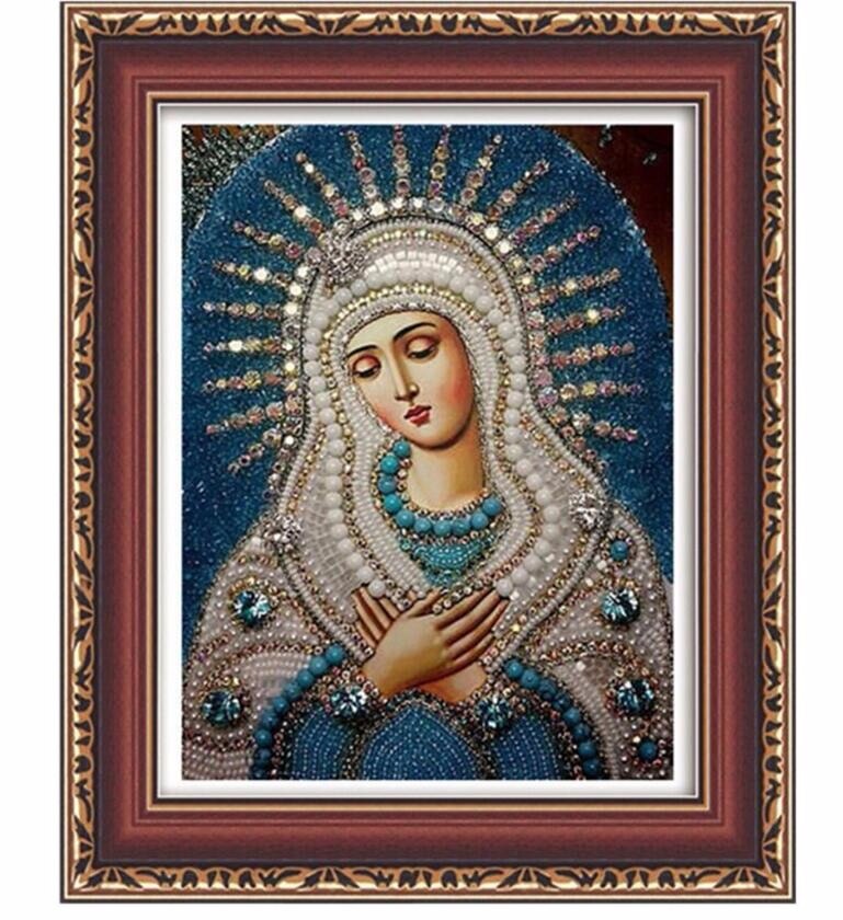 Pintura de diamante 5D DIY con icono religioso, decoración del hogar, bordado de diamantes, cuadro de diamantes de imitación cuadrado de estilo clásico