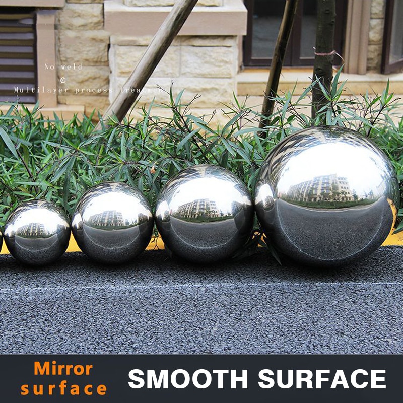 4PCS Mirror Gazing Balls Stainless Steel Hollow Ball Brightness Shine Mirror Sphere Home Garden Ornament Decoration 10/15/20CM
