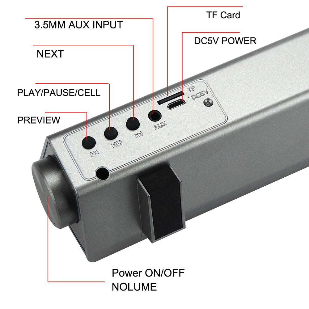 VOBERRY Wireless Bluetooth Speaker LP-08 Slim Magnetic Stereo Sound Subwoofer HIFI Boombox Stereo Portable Handsfree For TV PC