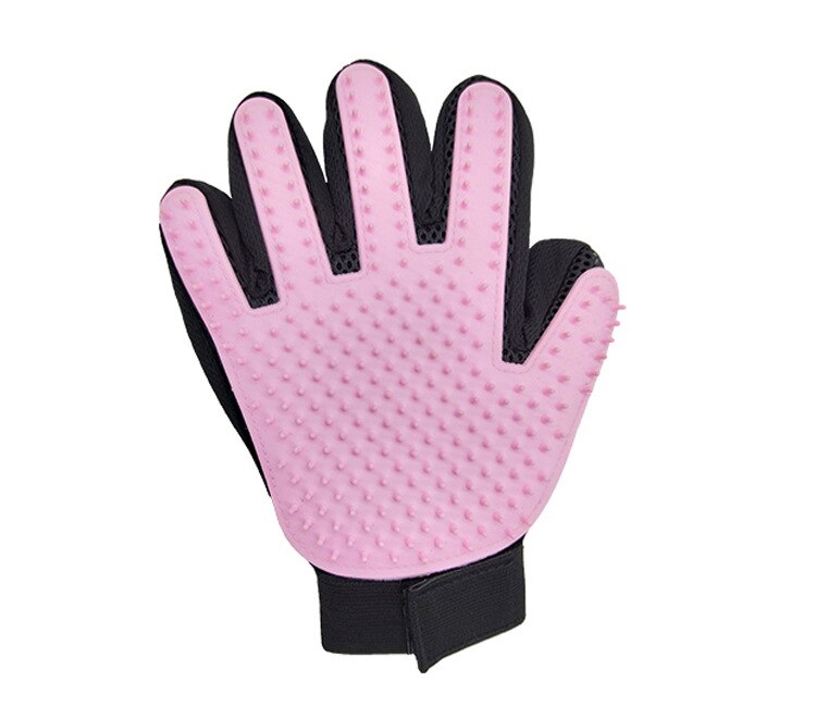 Guante para el cuidado del pelo de gato, guante para quitar el pelo, peine de silicona, guantes para cepillar de manera suave y eficiente, para masaje de limpieza de mascotas y perros: 1pc pink right