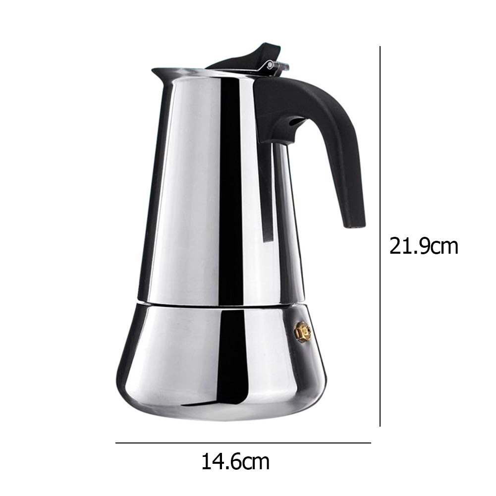Spis moka kaffekanna rostfritt stål kaffebryggare moka espresso percolator spishäll kaffebryggare kruka 100/200/300/450 ml: 450ml