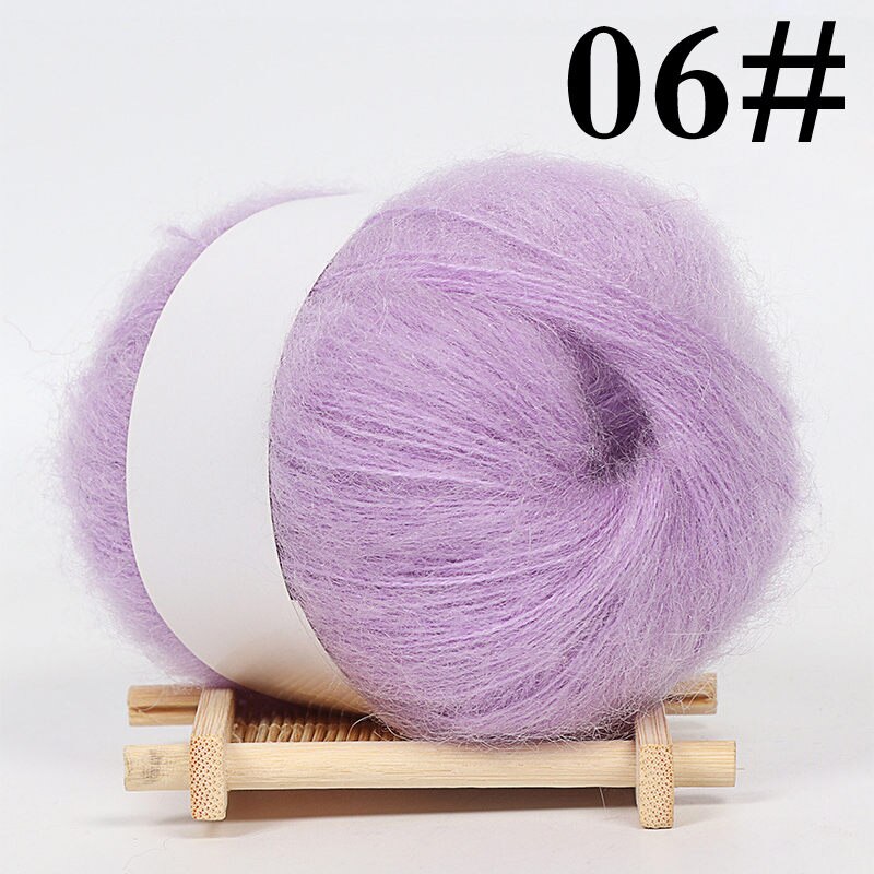 25G Praktische Mohair Garen Zachte Fijne Wol Haak Garen Voor Breien Sjaal Kleding Hoed Delicate Glad Wol Garen: 6