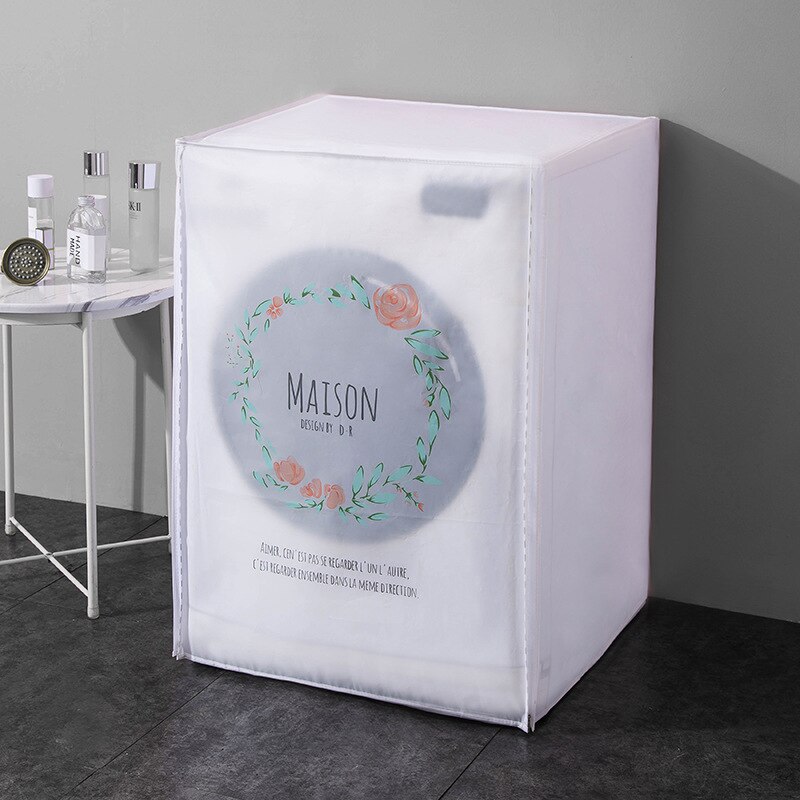 Housse de protection pour Machine à laver, imperméable, anti-poussière, PEVA, fermeture éclair, sèche-linge, accessoires de maison imprimés